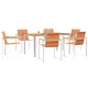 7-Piece Garden Dining Set от Масивна Акациева Дървесина - Трапезна Маса 180x90x75 см с 6 Стола