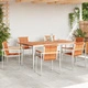 7-Piece Garden Dining Set от Масивна Акациева Дървесина - Трапезна Маса 180x90x75 см с 6 Стола