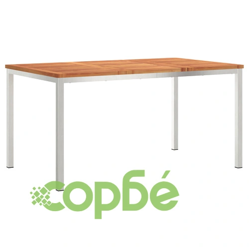 Градински комплект от 5 части с маса 150x90x75 см от масивно акациево дърво ➤ топ цена ➤ sorbe.bg