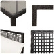5 части комплект градинска трапезария от полиратан с възглавници - черен