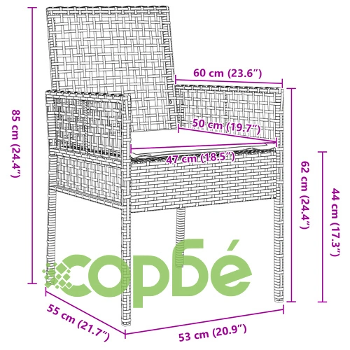 Комплект градински мебели от ратан - 5 части, сиви, със стъклен плот, устойчиви на UV лъчи ➤ топ цена ➤ sorbe.bg