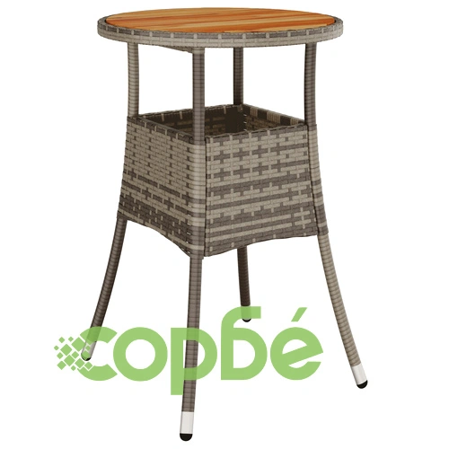 Комплект градински мебели от ратан - 5 части, сиви, със стъклен плот, устойчиви на UV лъчи ➤ топ цена ➤ sorbe.bg