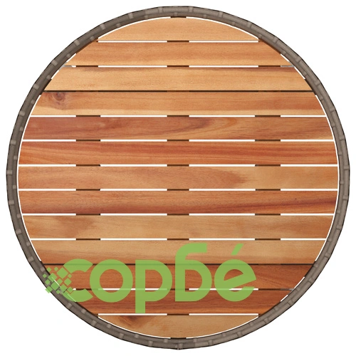 Комплект градински мебели от ратан - 5 части, сиви, със стъклен плот, устойчиви на UV лъчи ➤ топ цена ➤ sorbe.bg