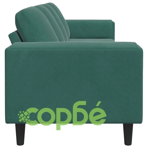 Диван за всекидневна от кадифе, тъмнозелен, 250 x 77 x 76 см ➤ топ цена ➤ sorbe.bg
