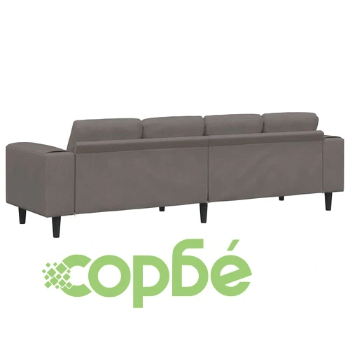 Текстилен диван от кадифе в светлосиво с възглавница, 208 см ➤ топ цена ➤ sorbe.bg