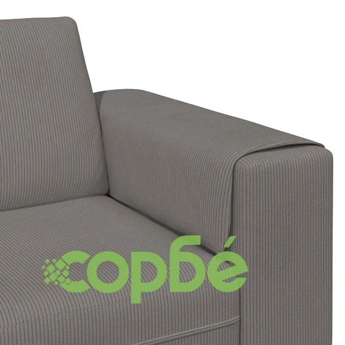 Текстилен диван от кадифе в светлосиво с възглавница, 208 см ➤ топ цена ➤ sorbe.bg