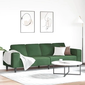 Текстилен диван от кадифе в тъмно зелено с възглавници 208 см