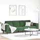 Текстилен диван от кадифе в тъмно зелено с възглавници 208 см