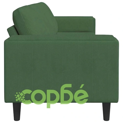 Текстилен диван от кадифе в тъмно зелено с възглавници 208 см ➤ топ цена ➤ sorbe.bg