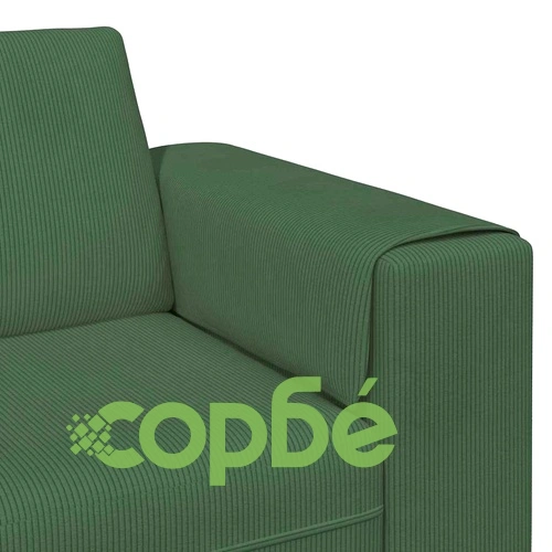 Текстилен диван от кадифе в тъмно зелено с възглавници 208 см ➤ топ цена ➤ sorbe.bg