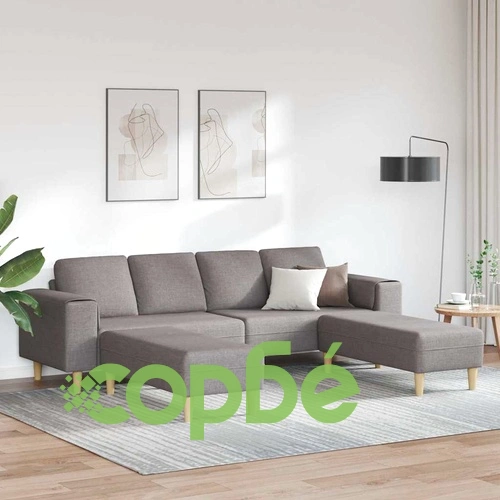 Комплект U-образен диван с 3 части от текстил в цвят Таупе, 208 см ➤ топ цена ➤ sorbe.bg