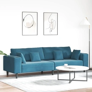 Диван Синьо 250 x 77 x 76 см Кадифе, 4-местен