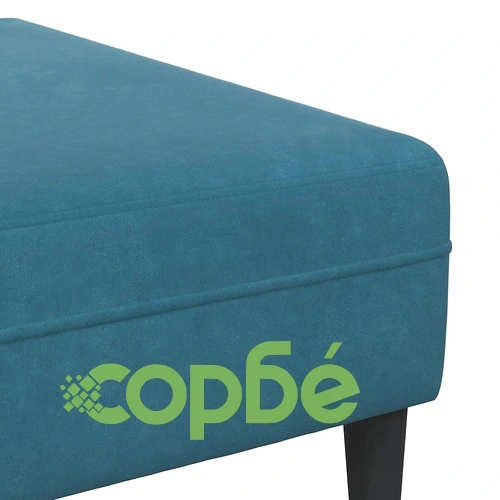 4-местен U-образен диван от кадифе 250x188x76 см - син ➤ топ цена ➤ sorbe.bg