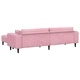4-местен U-образен велурен диван в розово 250x188x76 см