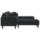 4-местен U-образен диван от кадифе 250x188x76 см, черен цвят