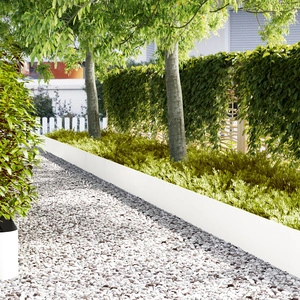Градински ограничители за трева, 30 бр., бели, 100x0,5x30 см, стоманени