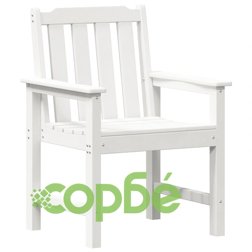 Комплект градински столове за хранене 4 бр, бели, 65.5x55.5x88 см, HDPE пластмаса ➤ топ цена ➤ sorbe.bg