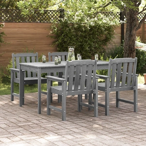 Комплект градински столове 4 бр, светлосиви, 65.5x55.5x88 см, HDPE материал