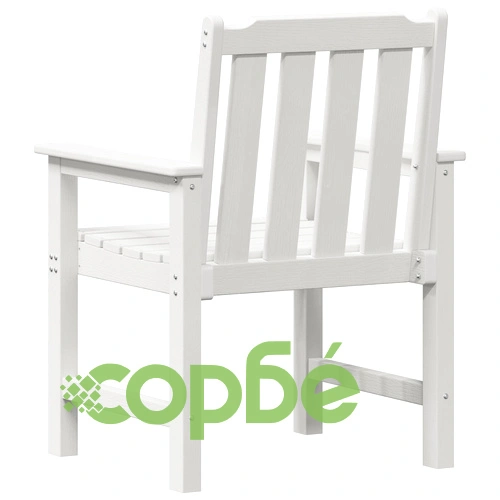 Градински трапезни столове 6 бр, бели, 65.5x55.5x88 см, изработени от HDPE ➤ топ цена ➤ sorbe.bg
