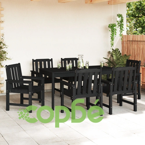 Комплект 6 градински стола от HDPE, черни, 65,5x55,5x88 см, издръжливи и модерни ➤ топ цена ➤ sorbe.bg