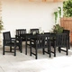 Комплект 6 градински стола от HDPE, черни, 65,5x55,5x88 см, издръжливи и модерни