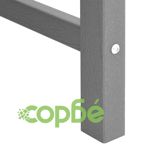 Градински столове 6 бр светлосиви 65.5x55.5x88 см от HDPE с дървесен завършек ➤ топ цена ➤ sorbe.bg