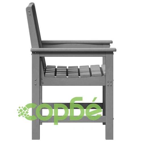 Градински столове 6 бр светлосиви 65.5x55.5x88 см от HDPE с дървесен завършек ➤ топ цена ➤ sorbe.bg