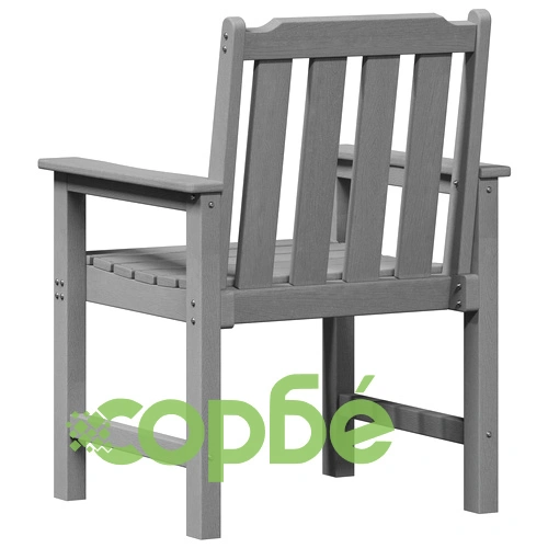 Градински столове 6 бр светлосиви 65.5x55.5x88 см от HDPE с дървесен завършек ➤ топ цена ➤ sorbe.bg