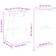 Градински бар комплект от 3 части - бяла HDPE маса 55x55x107 см и 2 бели HDPE бар стола