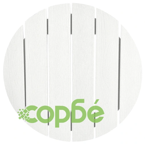 Градински бар комплект от 3 части - бяла HDPE маса 55x55x107 см и 2 бели HDPE бар стола ➤ топ цена ➤ sorbe.bg
