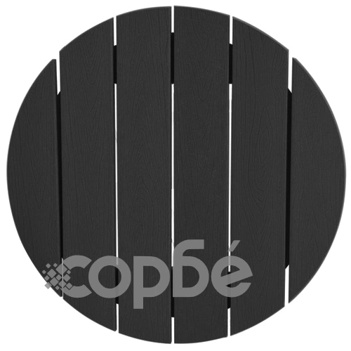 Комплект градински бар мебели - 1 маса 55x55x107 см и 2 стола от черен HDPE материал ➤ топ цена ➤ sorbe.bg
