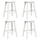 Комплект бар столове от HDPE - 6 броя, бели, височина 70 см