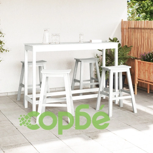 Комплект бар столове от HDPE - 6 броя, бели, височина 70 см ➤ топ цена ➤ sorbe.bg