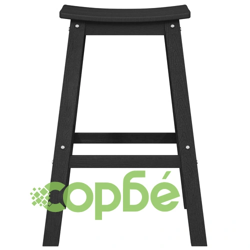 Комплект бар столове от HDPE - 6 броя, черни, устойчиви на атмосферни влияния ➤ топ цена ➤ sorbe.bg