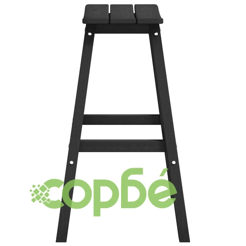 Комплект бар столове от HDPE - 6 броя, черни, устойчиви на атмосферни влияния ➤ топ цена ➤ sorbe.bg