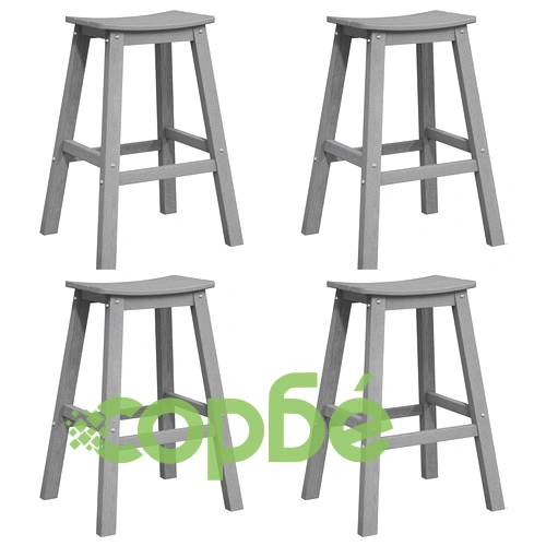Комплект бар столове от HDPE - 6 броя, Светлосив, Височина 76 см ➤ топ цена ➤ sorbe.bg