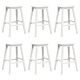 Комплект от 9 бр. Бар столове от HDPE материал в бял цвят за външна употреба