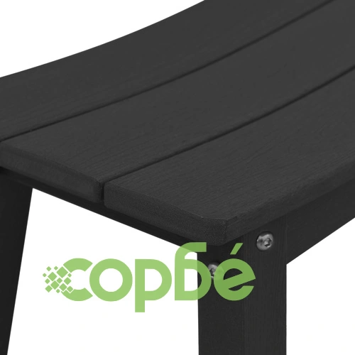 Комплект от 9 черни бар стола от HDPE за открито пространство ➤ топ цена ➤ sorbe.bg