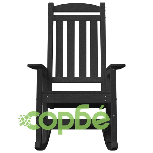 Комплект люлеещи се градински столове 2 бр. черни 70x92x107.5 см от HDPE материал ➤ топ цена ➤ sorbe.bg