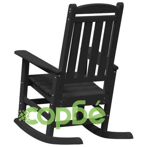 Комплект люлеещи се градински столове 2 бр. черни 70x92x107.5 см от HDPE материал ➤ топ цена ➤ sorbe.bg