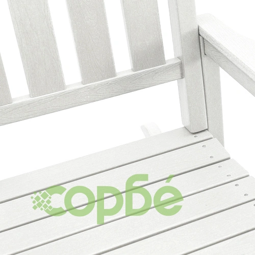 Комплект градински мебели от 3 части от HDPE в бяло - 2 люлеещи стола и маса ➤ топ цена ➤ sorbe.bg