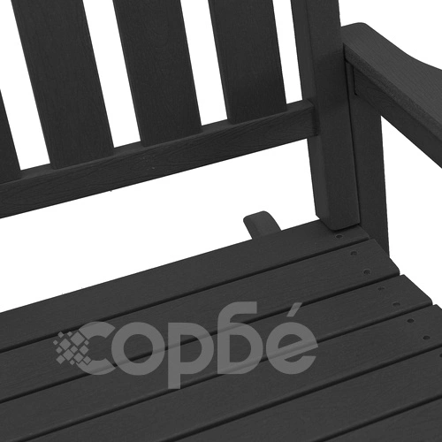 3 Части Градински Комплект с Люлеещи Столове от Черен HDPE ➤ топ цена ➤ sorbe.bg