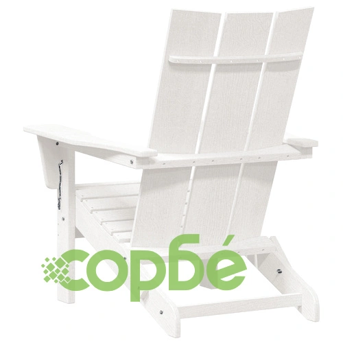Сгъваеми столове Adirondack 2 бр Бели 74.5x80.5x90 см HDPE ➤ топ цена ➤ sorbe.bg
