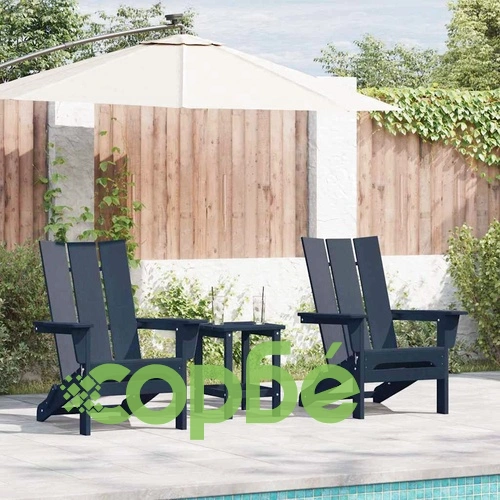 Сгъваеми градински столове Adirondack 2 броя тъмносини 74.5x80.5x90 см HDPE ➤ топ цена ➤ sorbe.bg
