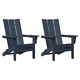 Сгъваеми градински столове Adirondack 2 броя тъмносини 74.5x80.5x90 см HDPE