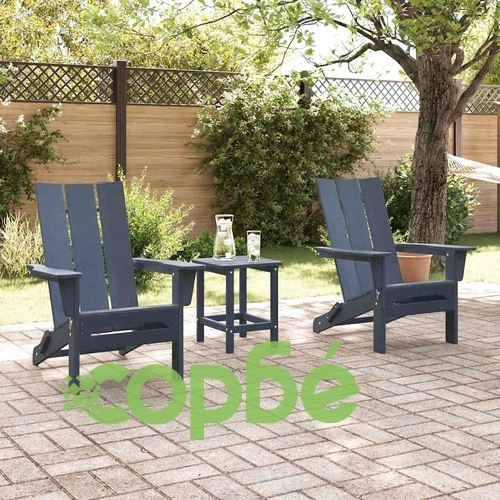 Сгъваеми градински столове Adirondack 2 броя тъмносини 74.5x80.5x90 см HDPE ➤ топ цена ➤ sorbe.bg