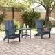 Сгъваеми градински столове Adirondack 2 броя тъмносини 74.5x80.5x90 см HDPE