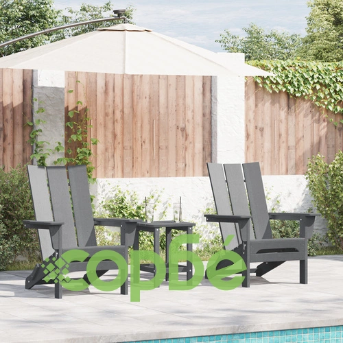 Комплект от 2 сгъваеми стола Adirondack, светлосив, 74.5x80.5x90 см, HDPE ➤ топ цена ➤ sorbe.bg