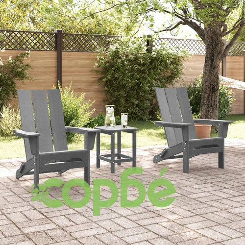 Комплект от 2 сгъваеми стола Adirondack, светлосив, 74.5x80.5x90 см, HDPE ➤ топ цена ➤ sorbe.bg
