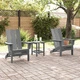 Комплект от 2 сгъваеми стола Adirondack, светлосив, 74.5x80.5x90 см, HDPE